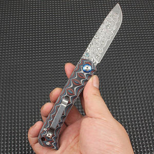 Couteau pliant en acier Damas pour le camping et la chasse, personnalisable OEM, qualité industrielle, de poche, portable, multifonctionnel - Product Image 3