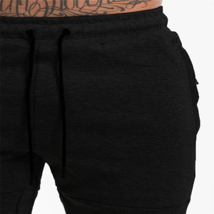 Custom Logo Mens Fleece Gym Shorts Casual <b>Athletic</b> Sweat Shorts Grey Cotton French Terry Drawstring Shorts With Zipper Pocket - Product Image 5
