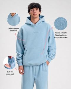 เสื้อสเวตเชิ้ตมีฮู้ดผู้ชายคลาวด์คลับผ้าฟลีซขนาดใหญ่สีทึบพร้อมกระเป๋าด้านหน้าสำหรับใส่ลำลองในฤดูใบไม้ร่วง - Product Image 2