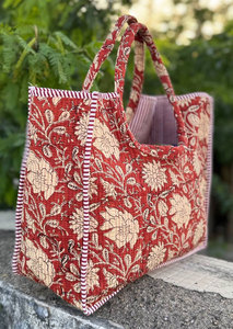 Elegante Bolso Tote Acolchado de Algodón con Asas Redondas, Bolso de Mano Ligero y Acolchado para Mujer, Bolso Casual y Chic - Product Image 5