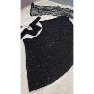 Ropa de fiesta musulmana tradicional Cjoli Lehenga con Secuencia y trabajo de Dori - Product Image 5