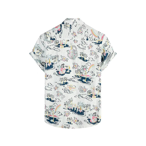 Mens Wholesale Customized Printed <b>Button</b> up Hawaii Beach Summer <b>Shirts</b> Mens Casual Hawaiian <b>Shirts</b> - Product Image 2