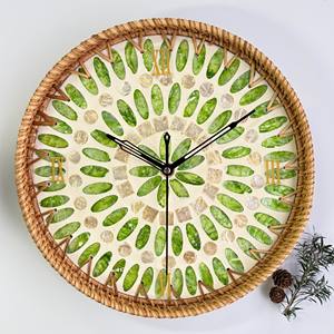 Modern decor hanging art premium quality weaving rattan clock wholesale prices <b>wall</b> clocks - Product Image 1