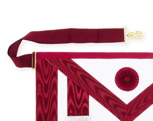 <b>Gold</b> Foil Printed 3D Embroidered Satin Masonic Regalia Apron Adjustable Closure Traditional Fringe Custom Logo Garment Classical - Product Image 3