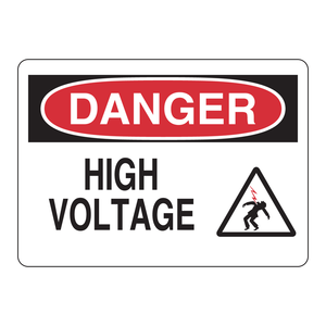 Panneau de signalisation haute tension Brady DANGER 10x14 pouces, avertissement électrique intérieur/extérieur, matériau PC - Product Image 1