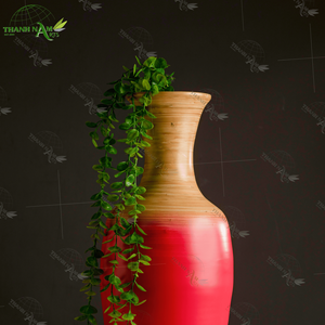 Jarrón hecho a mano de bambú hilado personalizado diseño ligero ecológico para decoración del hogar - Product Image 3