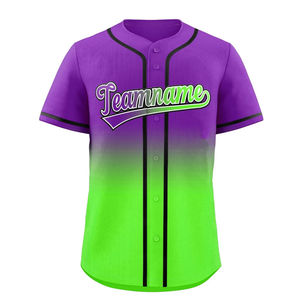 Maillot de baseball personnalisé à manches courtes avec nom du joueur imprimé numériquement, style chemise, séchage rapide, respirant, vente en gros, 100 % polyester - Product Image 2