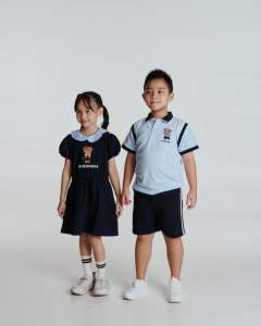 Juno 100% coton robe d'été joli ours dessin animé Animal imprimé Mini manches courtes style décontracté bébé filles anniversaire ODM robe - Product Image 6