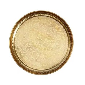 Assiette de présentation décorative en laiton, base de vaisselle de luxe pour réceptions de mariage, fêtes en plein air, restaurants et hôtels - Product Image 5