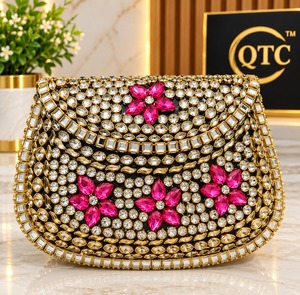 Luxury High Quality Rhinestone Evening <b>Clutch</b> <b>Purse</b> <b>Gold</b> Plated Crystal Handbag for Wedding Banquet Party Gift - Product Image 2