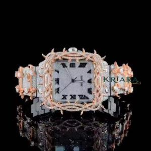 Unique Design Moissanite Diamond <b>Watch</b> Stainless Steel Premium Jewelry Wristwatch with Durable Construction for Everyday Wear - Product Image 5