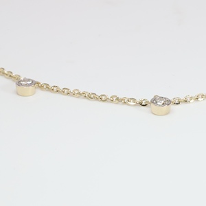 Collar con Colgante Gold Station, Diamante Cultivado en Laboratorio con Corte Brillante, Gargantilla con Bisel, Cadena de Cable, Joyería Fina Minimalista Certificada para Mujer - Product Image 2