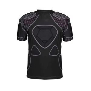 OEM Short Sleeve Padded Base Layer <b>Shirt</b> Football Rugby Protection <b>Shirt</b> Breathable Short Sleeve Padded <b>Compression</b> <b>Shirt</b> - Product Image 1