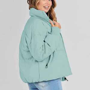 Veste matelassée à capuche pour femme, coupe classique, manches longues, matelassage chaud, fermeture éclair sur le devant, rembourrage léger, intérieur confortable, écologique - Product Image 5