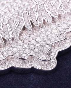 Colgante con Mapa de EE. UU. de Moissanita y Grabado, Plata 925 Bañada en Rodio, Joyería Hiphop para Hombre, Regalo - Product Image 2