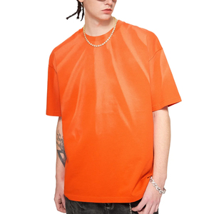 Heavyweight Oversized Acid Wash <b>T</b> Shirt Blank Faded Vintage Cotton Drop Shoulder Tee - Product Image 4