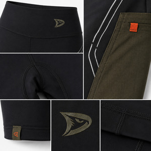 Shorts Deportivos de Cintura Baja para Mujer, con Bolsillo Lateral, Ecológicos, Transpirables, con Cierre de Cordón, de Spandex y Algodón, Color Sólido Negro Oliva - Product Image 5