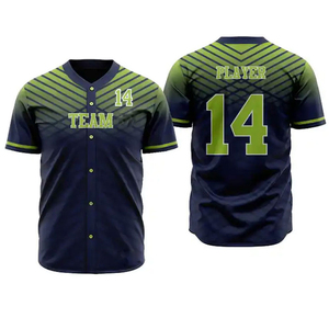 Uniforme de Béisbol para Hombre, Jersey Sublimado con Rayas Verde Marino, Cierre de Botones y Material de Poliéster que Absorbe la Humedad - Product Image 3
