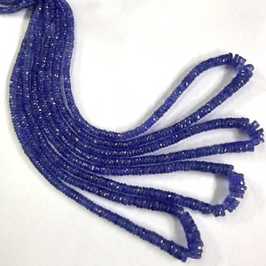 Perles Heishi facettées en Tanzanite bleue 100% naturelle, 5-10 mm, pierres précieuses en vrac, certifiées CMA, pour la fabrication de bijoux - Product Image 4
