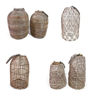 Linterna Tejida a Mano Vietrustic, Portavelas de Bambú y Ratán, Linterna Colgante Trenzada - Product Image 1