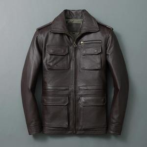 <b>SMART</b> SHINE ENTERPRISES <b>Men</b> Vintage Style Genuine Leather <b>Jacket</b> Zip Closure Casual Outdoor Winter Breathable Quick-Dry Regular - Product Image 1