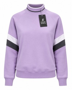 Sudadera Deportiva para Mujer Suzari, Color Morado con Bloques de Color, Cuello Alto, Manga Larga, Tejida, Transpirable, para Otoño - Product Image 1