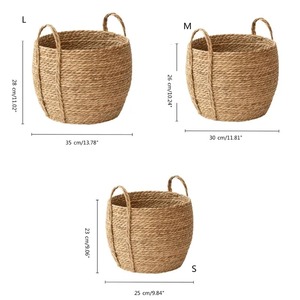 Set of 3 Round Seagrass <b>Baskets</b> Handmade <b>Storage</b> <b>Basket</b> Wholesale eco-friendly Made in Vietnam - Product Image 2