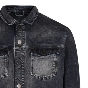 Veste en jean tendance pour hommes, veste en jean bleue pour hommes, streetwear, vêtements décontractés à la mode, vente en gros - Product Image 4