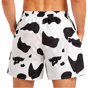 Men's <b>Cow</b> <b>Print</b> Swim Shorts Quick Dry Drawstring Casual Mid Waist Polyester Short Shorts - Product Image 2