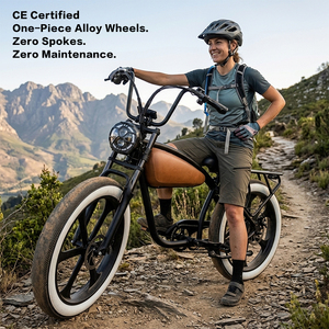 Vélo électrique rétro 250W, Ebike Cruiser, frein à disque mécanique, pneus larges, roues intégrées, vélo électrique vintage - Product Image 2