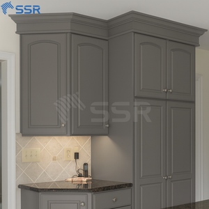 SSR White L-Shape Wall Cabinet With PVC Door Panel For Kitchen Traditional Style 18-23.9in Depth - Product Image 5