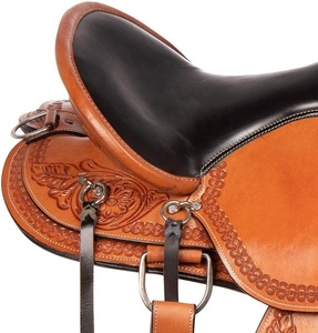 Handtooled Floral anglais selle Tack Set Premium cuir Western équitation plaisir Trail harnais pour les courses de chevaux en Inde - Product Image 2