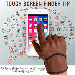 Guantes de Motociclismo al por Mayor, Antideslizantes, con Palma de Cuero, Doble Costura, Protección Rígida en los Nudillos - Product Image 4