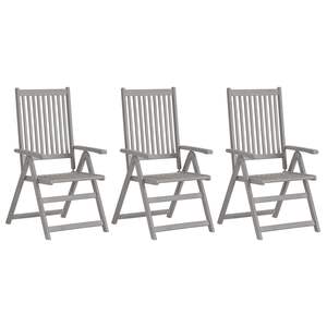 3pcs Solid Acacia <b>Wood</b> Patio <b>Reclining</b> <b>Garden</b> <b>Chairs</b> with Cushions - Product Image 2