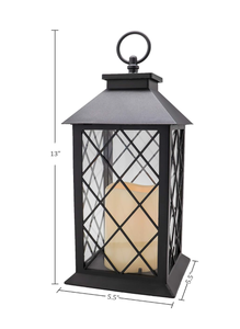 Lámpara de Huracán Hecha a Mano de Hierro y Ratán Negra para Decoración del Hogar y Exteriores, Portavelas Navideño Fácil de Colocar - Product Image 4