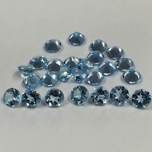 พลอยบุษราคัมสีฟ้าธรรมชาติขนาด4มม. ถึง10มม. อัญมณีกึ่งมีค่าพลอยที่ได้รับความนิยมจากผู้ผลิตซื้อออนไลน์ - Product Image 2