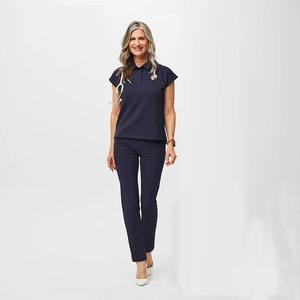 Conjunto de Uniformes Médicos para Mujer al por Mayor: Blusa de Manga Corta con Cremallera y Pantalones para Enfermería, Odontología y Laboratorio - Product Image 4