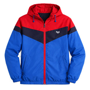 Trendy Custom Blue Hooded Windbreaker <b>Men's</b> <b>Jackets</b> OEM Lightweight Racer Sports Outerwear Private Label <b>Men</b> Streetwear Supplier - Product Image 6
