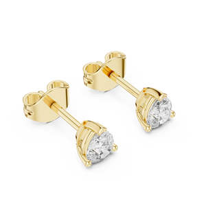 Pendientes con Diamantes Cultivados en Laboratorio de Corte Pera de 0.37CT, Engastados en Oro Amarillo de 18K, para Mujer, Regalo de Compromiso, Boda, San Valentín, Uso Diario - Product Image 2