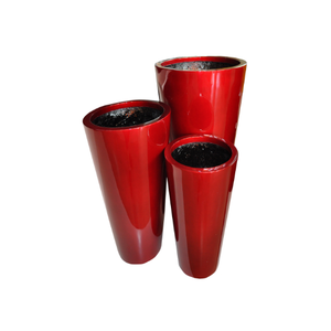 Home Garden Decor Modern Design Eco-Friendly Round UV Resistant Lightweight Durable <b>Best</b> Quality Fiberglass Planters Pots - Product Image 1