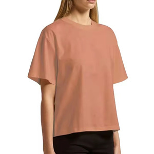 เสื้อยืดผู้หญิงไซส์ใหญ่ สีพื้น คอกลม แขนสั้น ทรงหลวม ผ้าฝ้ายเจอร์ซีย์ 100% ระบายอากาศได้ดี แห้งเร็ว เหมาะสำหรับฤดูร้อน - Product Image 5