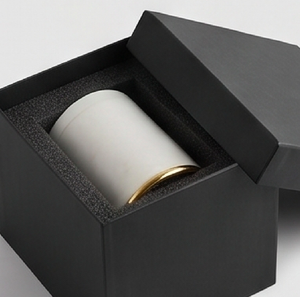 Ceramic Food Container Round <b>White</b> With Gold Base And Lid Minimalist Design Polished Finish For Kitchen Use And <b>Table</b> - Product Image 6