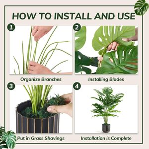 28 Piante Artificiali di Monstera Alte per Decorazione d'Interni, Alberi Finti per Soggiorno e Casa - Product Image 3