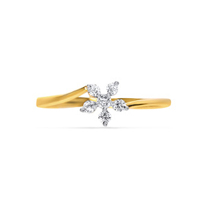 Magnifique bague florale en diamant Passion, or 18 carats, bague florale étincelante pour femmes avec pierres de diamant taille marquise, bijoux fins - Product Image 2