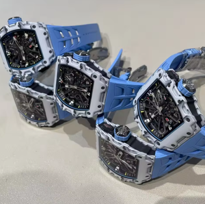 Montre mécanique automatique pour homme 2026 en fibre de carbone, boîtier tonneau, tourbillon, bracelet en caoutchouc, 49 mm, pour sports de plein air - Product Image 2