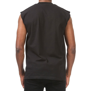 T-shirts de sport pour hommes de qualité supérieure, coupe ample et courte, sans manches, personnalisés, noirs - Product Image 4
