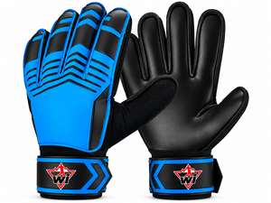 Gants de gardien de but de football blancs, protection des doigts, sangle de poignet réglable, fermeture à boucle, respirants, imperméables, séchage rapide - Product Image 4