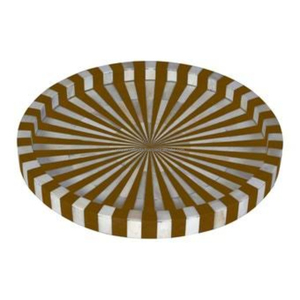Plateau rond artisanal avec incrustation inspirée d'Ashoka Chakra pour décor indien de luxe, service de fête et cadeaux | Produit de qualité supérieure - Product Image 5