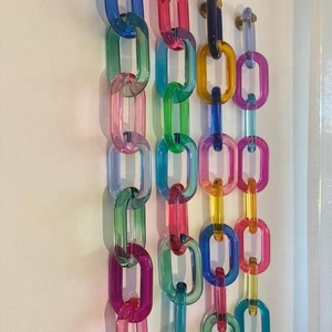 Artizon Studio <b>Resin</b> Chain Link Wall Sculpture Handmade Hand Modeled Customized Shape Blue Gradient Artistic Home Decor - Product Image 4