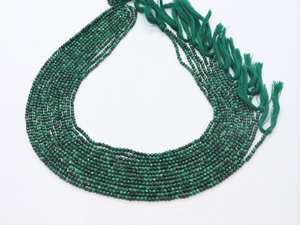 Perles de malachite verte naturelle facettées de forme ronde 2 mm 13 pouces Perles de malachite verte naturelle pour la fabrication de bijoux Prix de gros - Product Image 2